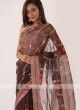 Brown Organza Saree